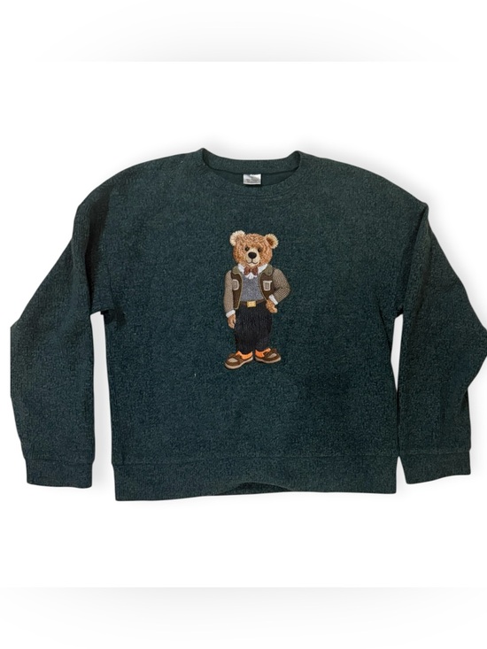 Amazon Other - Amazon Men’s Dark Green Teddy Bear Embroidered Crewneck Sweater Size L